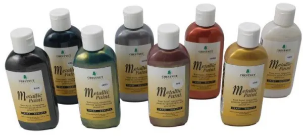 Kastanja Akryylimaali Metallivärit 100 ml - Valkoinen