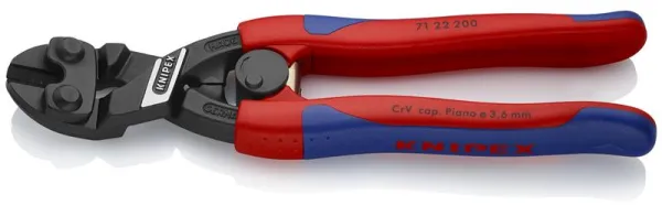 Knipex KNIPEX CoBolt® Kompakti musta atramentoitu pulttileikkuri, jossa on ohuet monikomponenttikahvat 200 mm