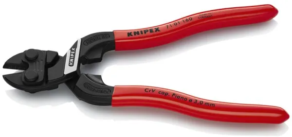 Knipex KNIPEX CoBolt® S Kompakti musta atramentoitu pulttileikkuri, muovipinnoitettu 160 mm