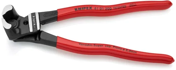 Knipex-pulttisakset, joissa on korkea välityssuhde, mustat atramentoidut, muovipäällysteiset 200 mm