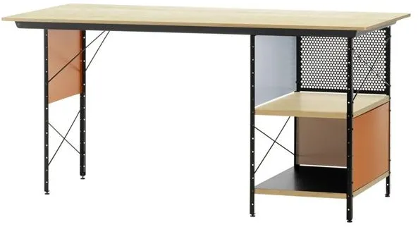 Vitra Eames EDU-työpöytä Musta/Oranssi/Sininen/Koivu