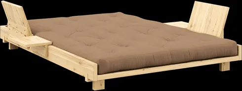 Karup Design Social Vuodesohva 2 Selkänojalla, Sivupöydillä ja Patjalla 140x200 Mocca/Kirkaslakattu